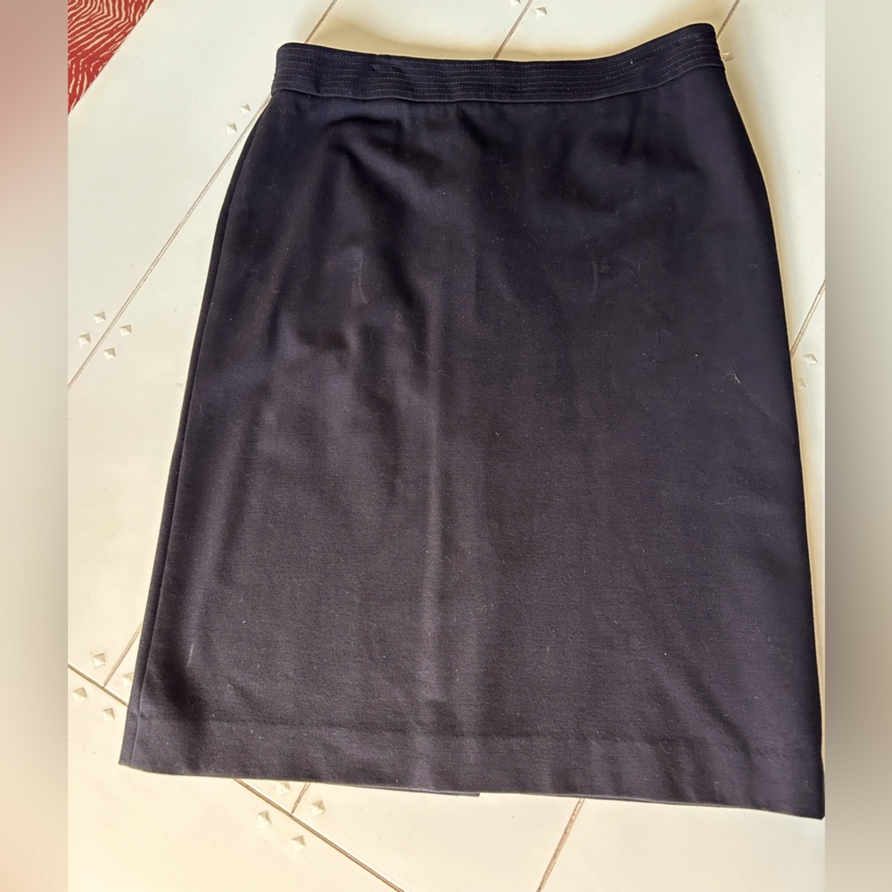 Black knit straight skirt to knee, Sigrid Olsen size 12